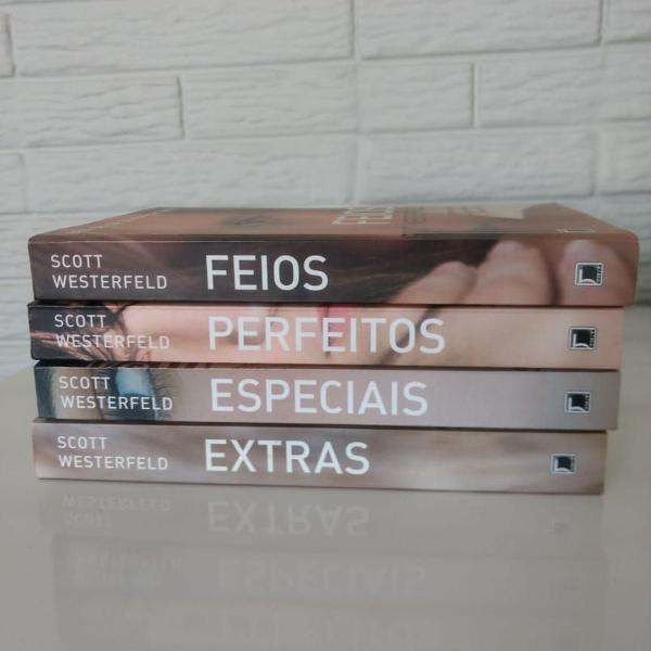 livros série feios, perfeitos, especiais, extras