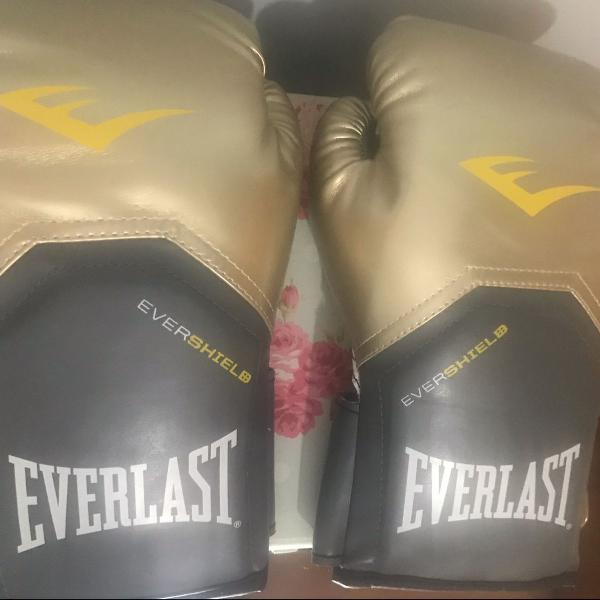 luva everlast pro style 10 oz - dourado