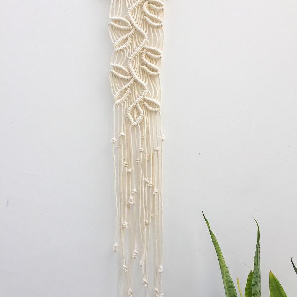 painel flores macrame