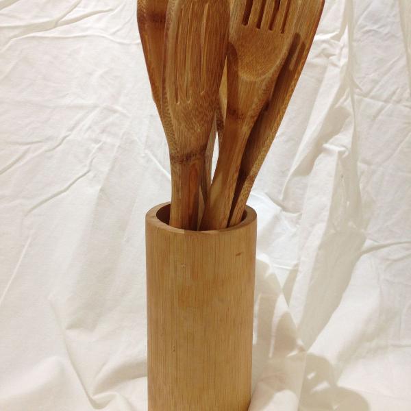 utensílios de cozinha conjunto 7 peças em bambu