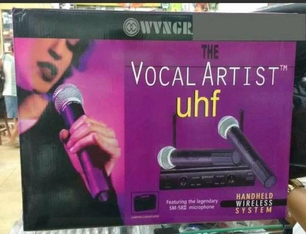 Kit microfone sem fio UHF