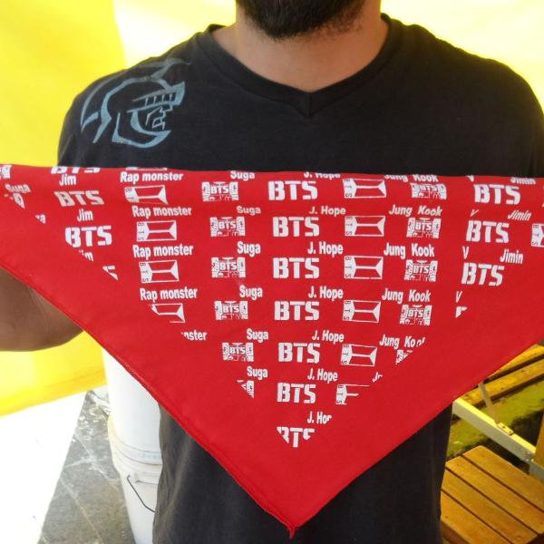 lenço bandana bts vermelho kai pop