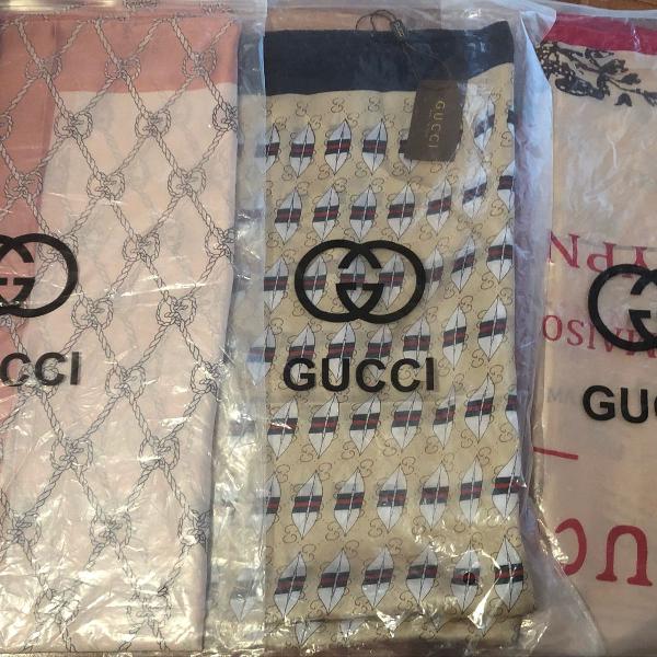 lenços 100%seda pura Gucci