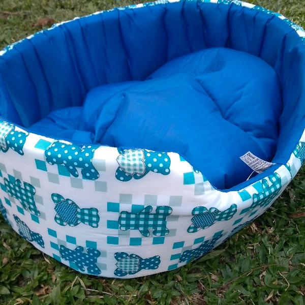 Cama para cachorro e gato azul ursinhos