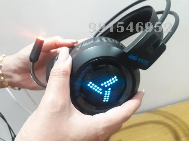 Fone Headset 7.1 Real Led Microfone Bass Nítido, grátis