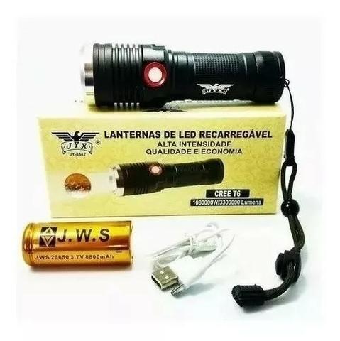 Lanterna LED  Lúmens JYX com Zoom e Bateria