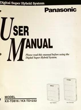 Manual Do Usuário Pabx Panasonic Kx-td816 / Td1232