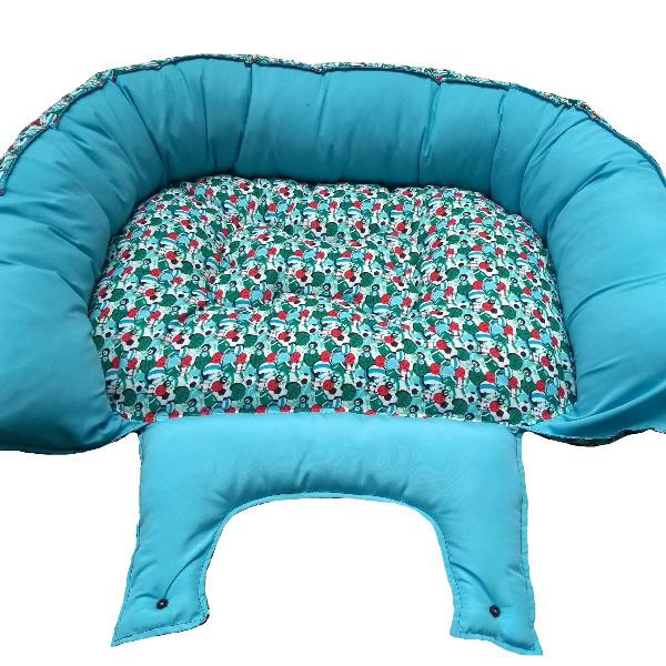 cama oval para pets com zíper azul - m