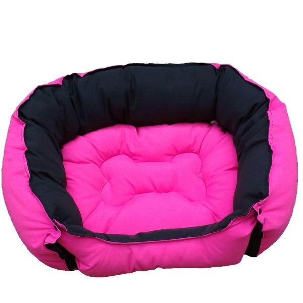 cama oval rosa e preta p