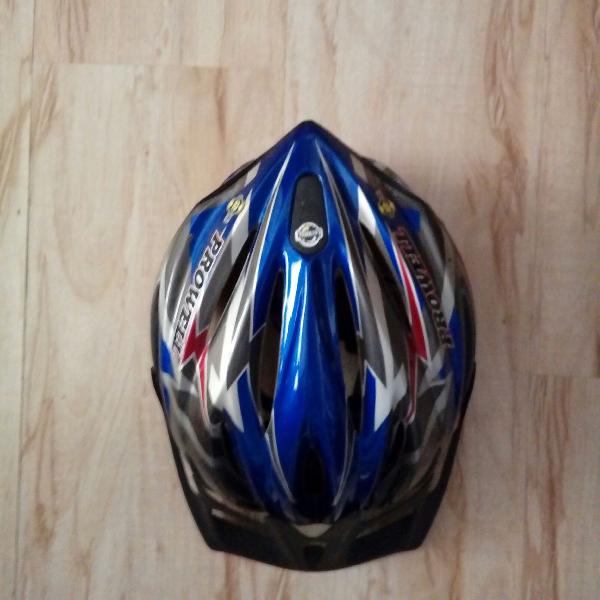 capacete novo bike azul prowel M