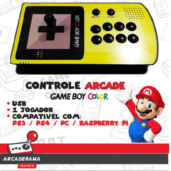 controle arcade fliperama formato game boy color - ps4 - ps3