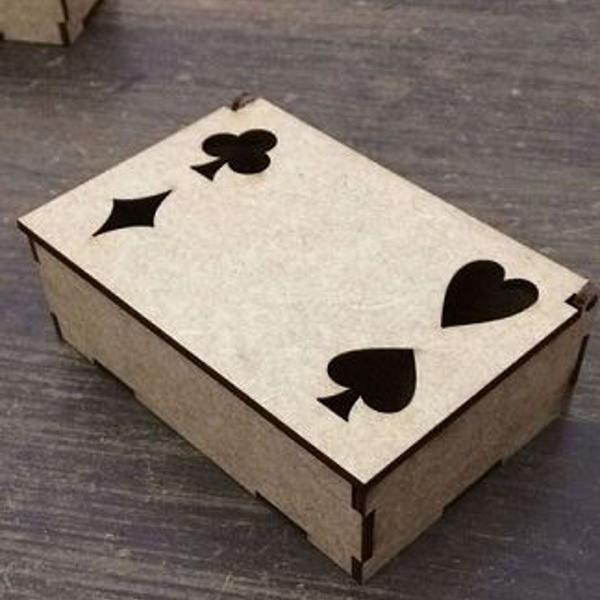 2 caixa guardar baralho naipes cartas truco - em mdf