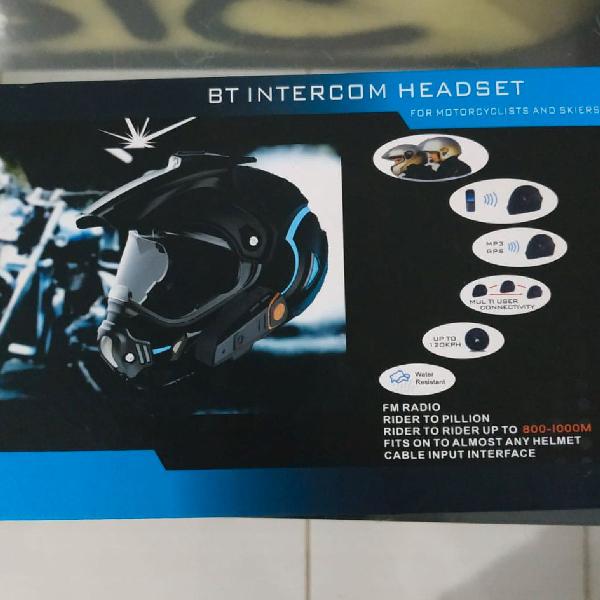 Intercomunicador headset para capacete