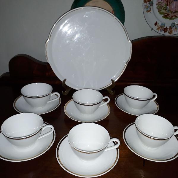 Jogo de chá antigo em porcelana Renner