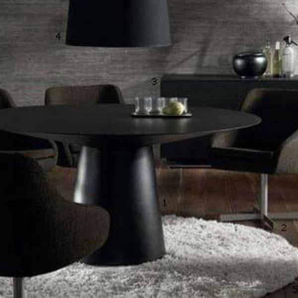 MESA jantar design escandinavo redonda preta 1.52 SEM