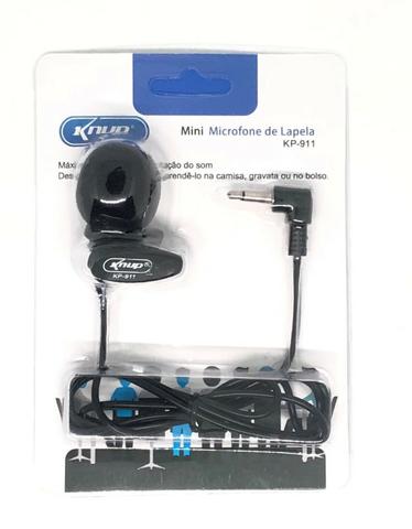 Microfone De Lapela 3.5mm Stereo P2 Knup Kp-911 Novo Na