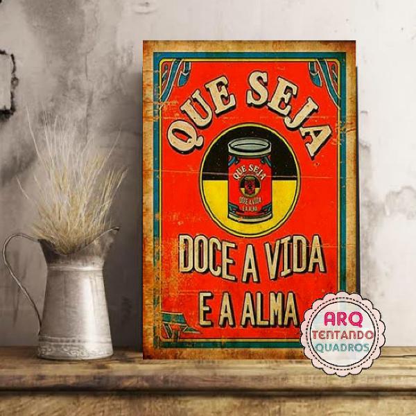 Placa decorativa em MDF- vintage- Tam:A4