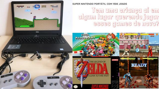 Super nintendo Portátil com  jogos - Conectou, jogou