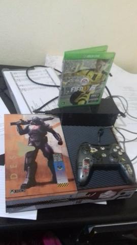 Xbox one fat 500gb 1 controle 1 jogo aceito cartao
