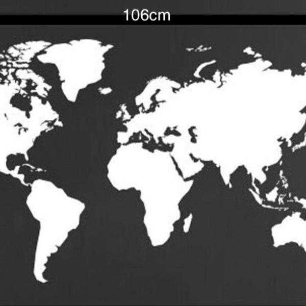 adesivo de parede mapa mundi branco