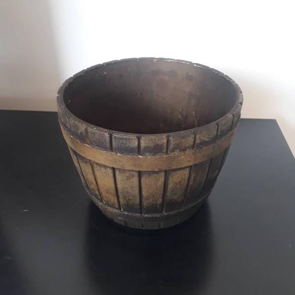 cachepot barril de madeira tina