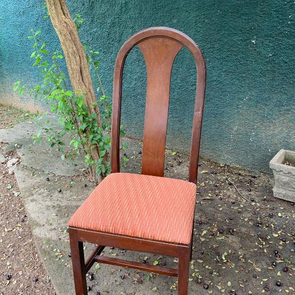 cadeira madeira unidade ou jogo com forração