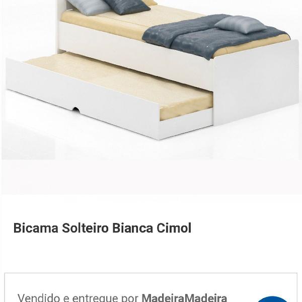 cama com bicama branca