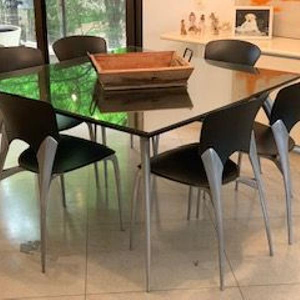 conjunto de mesa de jantar com 6 cadeiras