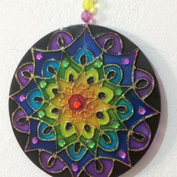 mandala vitral em excelente estado