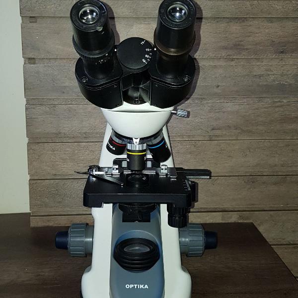 microscópio optika com iluminação led x2