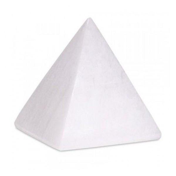 piramide para meditação cristal selenita 4x4cm