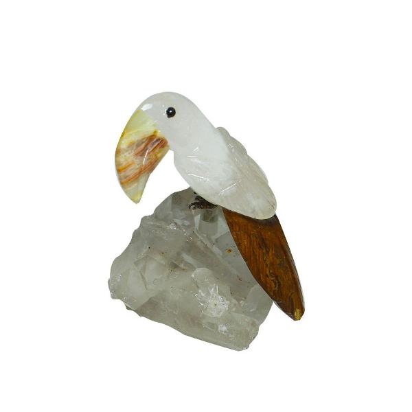 pássaro de pedra natural 6x7cm