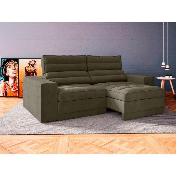 sofá 4 lugares retrátil e reclinável marrom