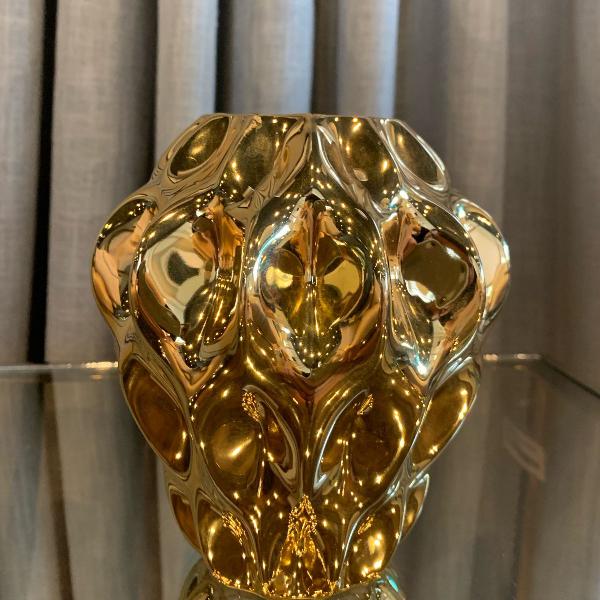 vaso plissan dourado holaria