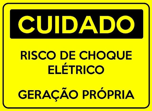 Placa Risco de Choque Elétrico Geração Própria