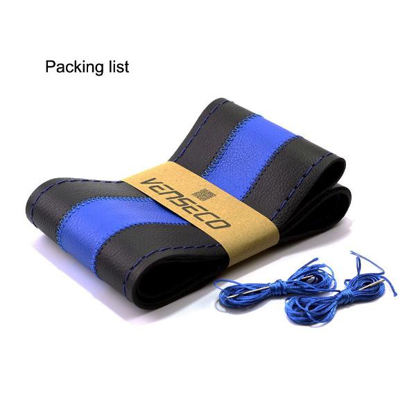 capa de volante tunning azul com preta universal