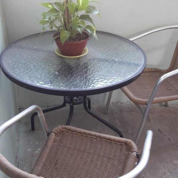 conjunto de mesa jardim