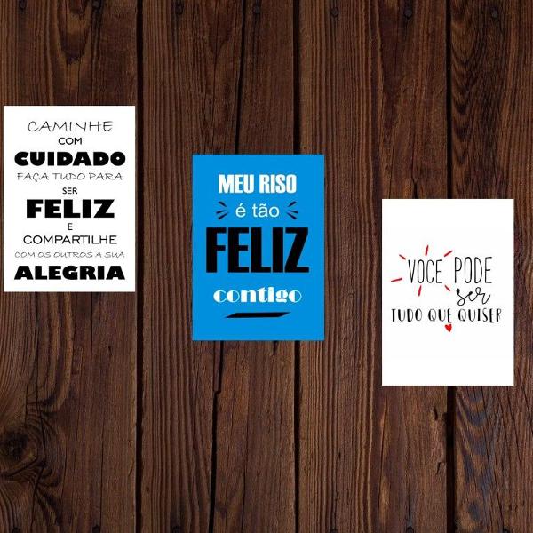 kit trio placas decorativas motivacionais