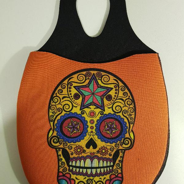 lixeira para carro em neoprene caveira mexicana