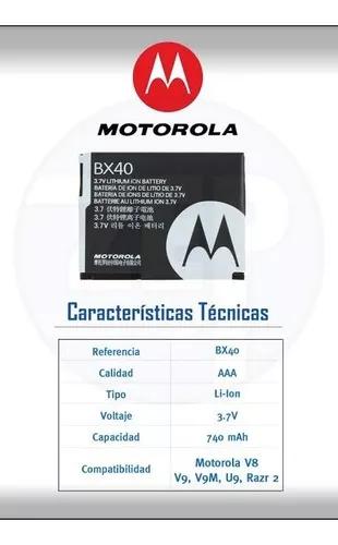 Bateria Motorola Original Bx40 V8 V9 V9m U9 Zn5 I9 Nextel