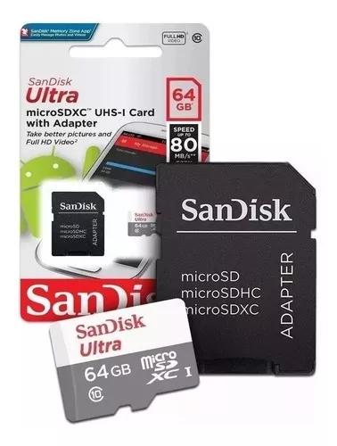 Cartão Micro Sd 64gb Ultra Classe10 Sandisk Original 80mb/s