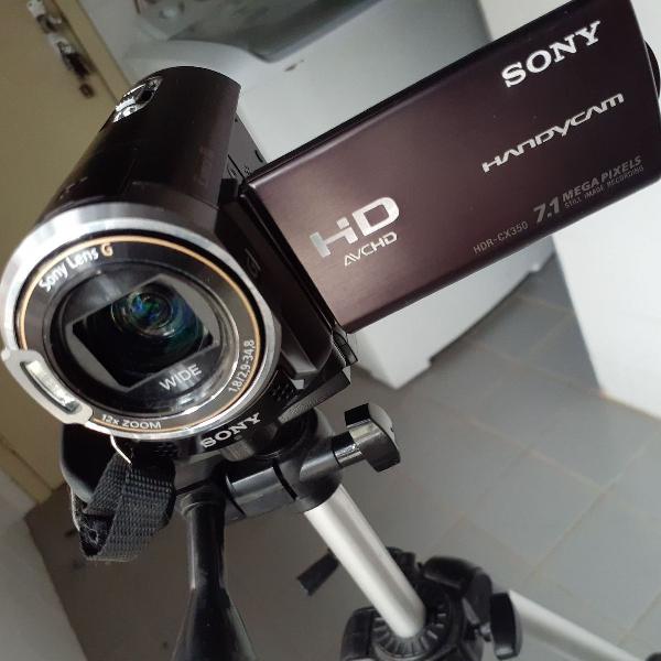 Câmera Sony HDR-CX350 c/tripé e controle