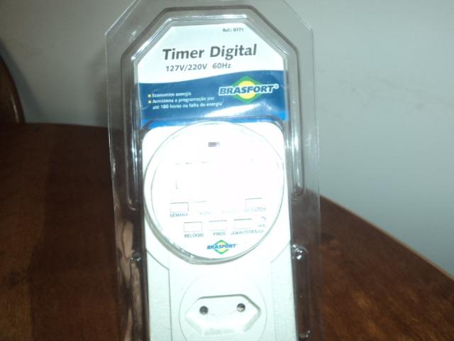 Timer digital Bivolt pouco usado na caixinha com nota fiscal