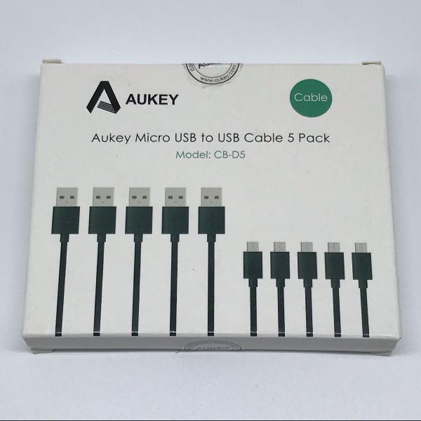 aukey micro usb to usb cable 5 pack model cb-d5 original