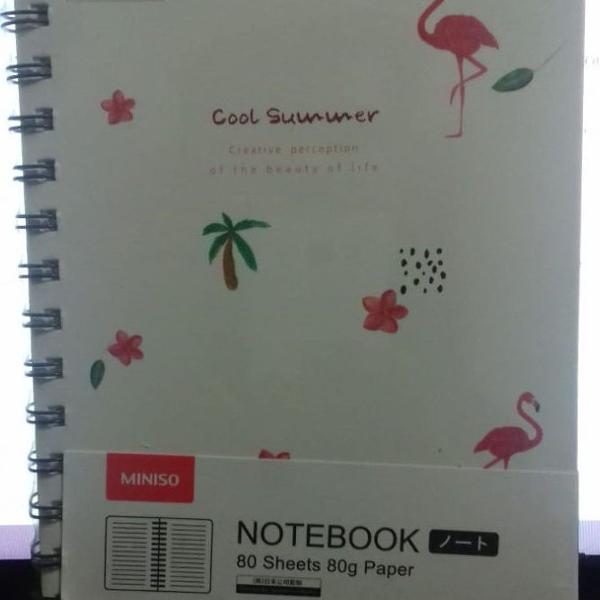 caderno importado coll summer - miniso notebook - novo