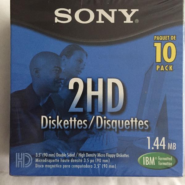 caixa disquete com 10 unidades sony