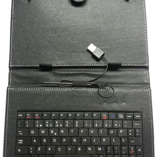 capa para tablet 9 " polegadas com teclado usb, tamanho