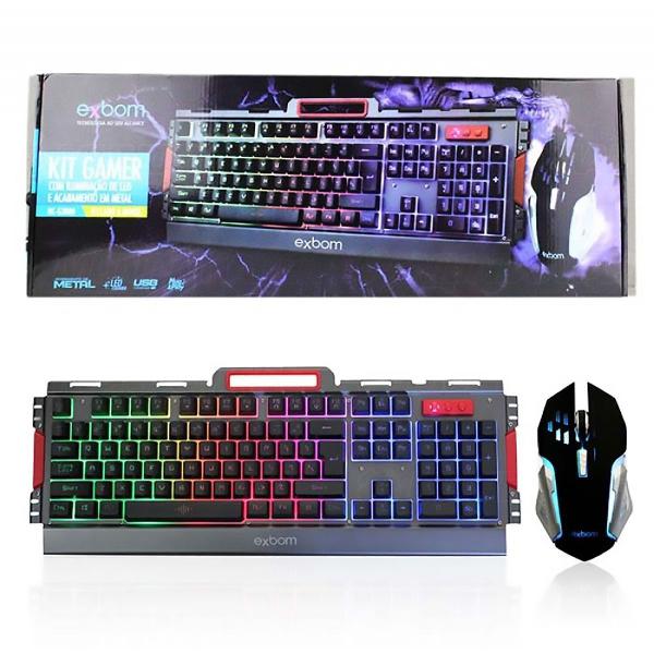 kit teclado + mouse gamer exbom bk-g3000 semi-mecânico
