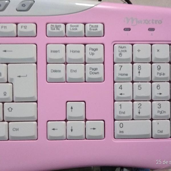 lindo teclado pink multimídia
