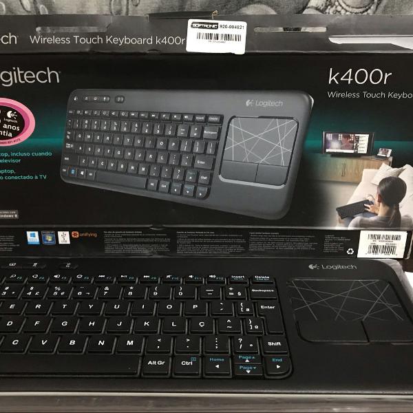 logitech sem fio teclado na caixa k400r wireless touch